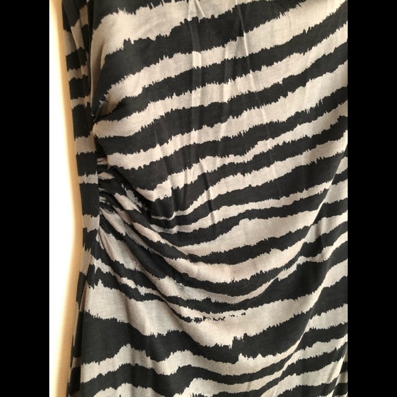 LOFT RUCHED SLEEVELESS STRIPED DRESS 👗 Size XSP - Picture 6 of 9
